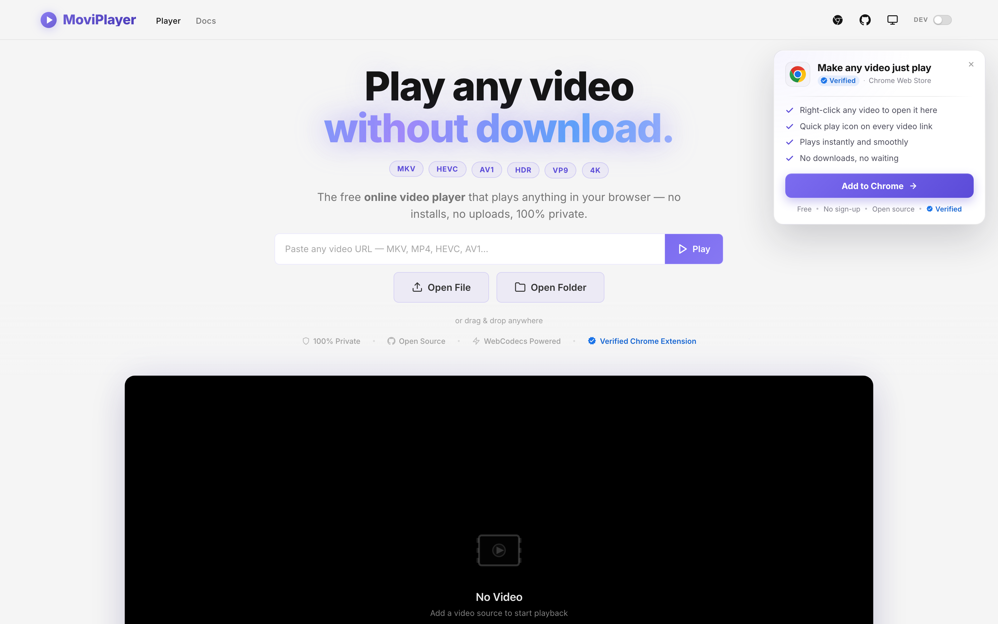 MoviPlayer screenshot